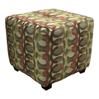 Vintage Postmodern Contemporary Upholstered Footstool - Ottoman. For Sale