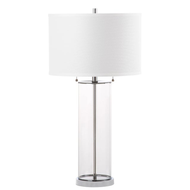 Velma Modern Table Lamp in Clear & Off White - a Pair For Sale In Philadelphia - Image 6 of 8