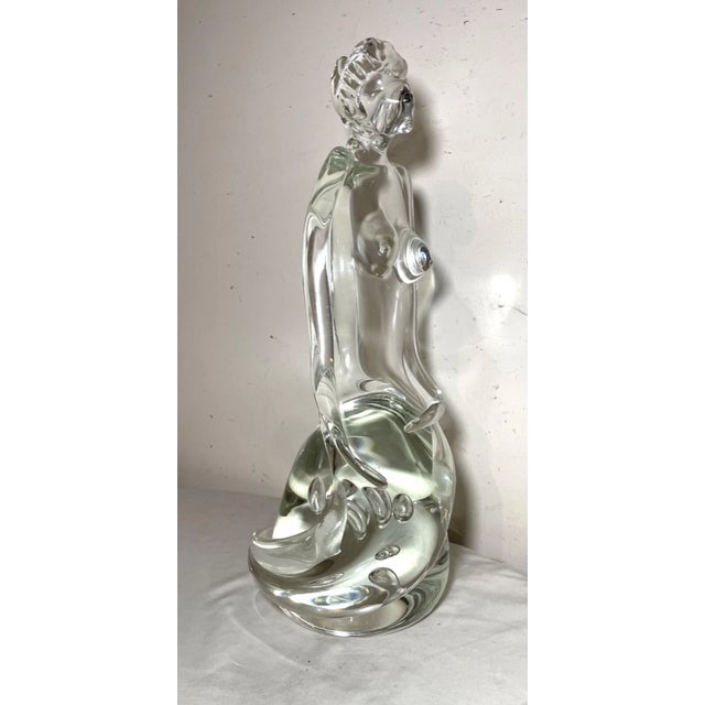 1990s Large Luigi Moro Hand Blown Glass Nude Lady Woman Mermaid Sculpture Statue Art For Sale In New York - Image 6 of 14