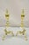 Vintage Brass Urn & Marble Federal Style Branch Leg Fireplace Andirons - a Pair. Circa Mid 20th Century. Measurements:...