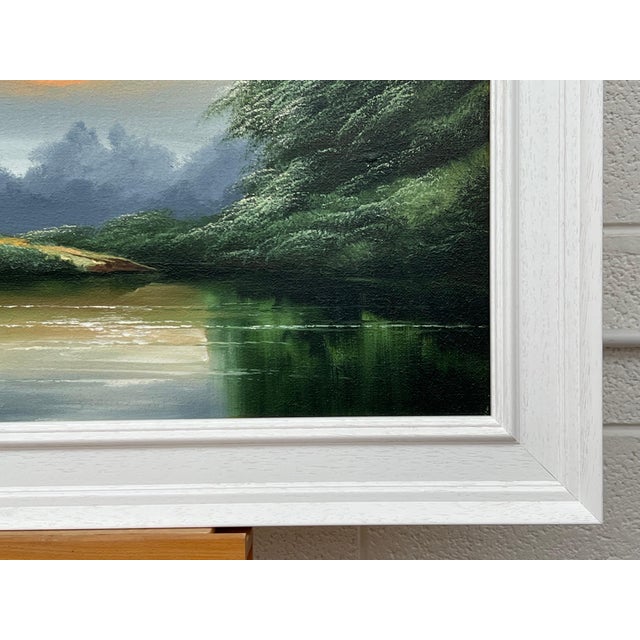 Green Water in the Lake District of England with Lush Trees by British Artist 1976 For Sale - Image 17 of 18