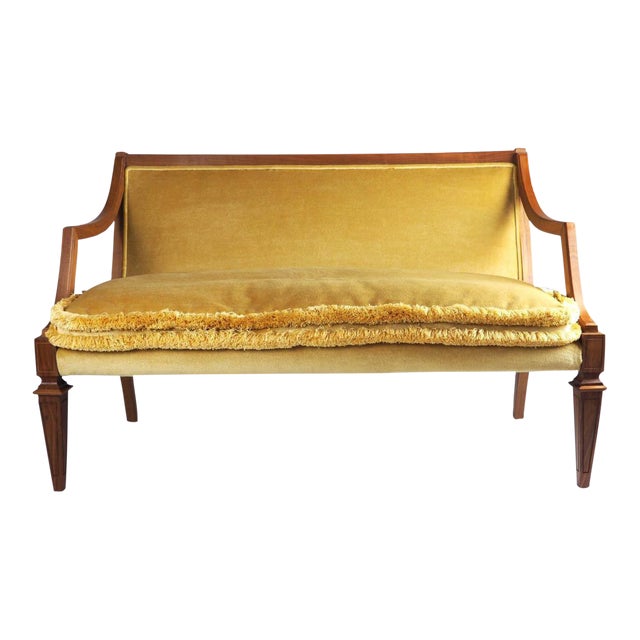 Vintage Yellow Mohair Settee Chairish