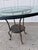 Metal Vintage Glass Top Wrought Iron Bistro Table For Sale - Image 7 of 12