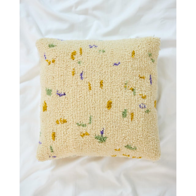 Mid-Century Modern Colorful Patterned Wool Cushion by Tiktik, 2010s For Sale - Image 3 of 3