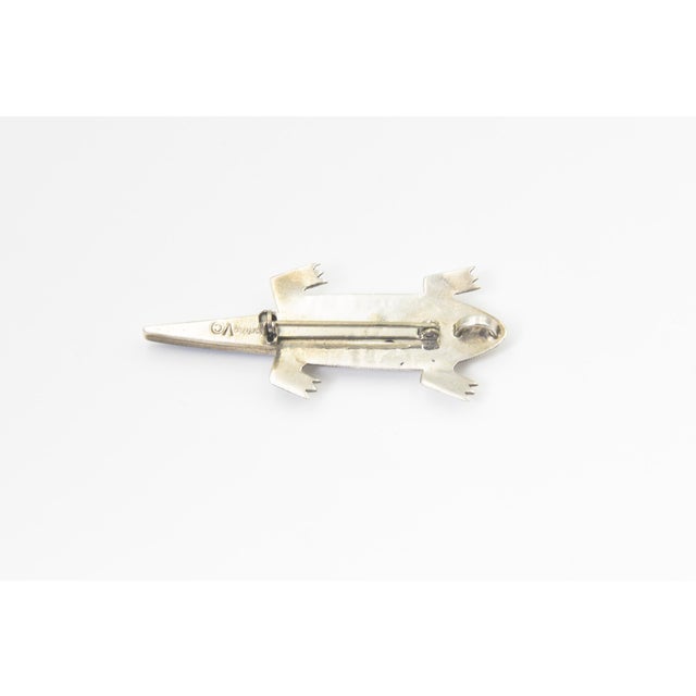 Early 21st Century Navajo Native American Sterling Silver Gecko Lizard Reptile Brooch Pendant by Robert Vandover For Sale - Image 5 of 8