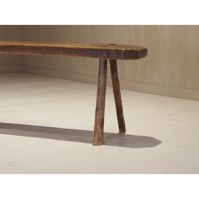 Vintage Rustic Wooden Bench, 1920s, in Good conditions. Designed 1920 to 1949