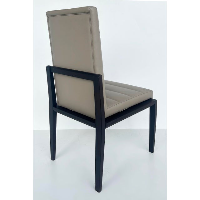 Umberto Asnago for Mobilidea Italian Leather/Oak Tall Chairs- a Pair For Sale - Image 9 of 12