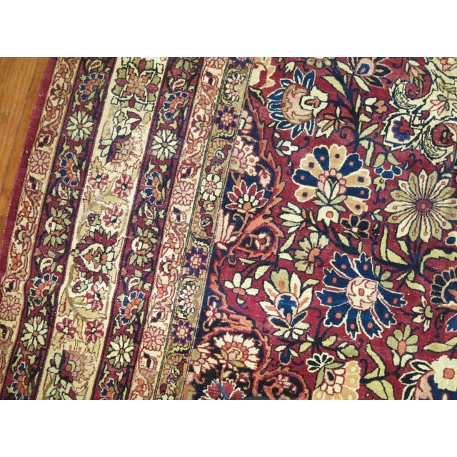 Red 19th Century Antique Zabihi Collection Large Lavar Kirmanshah Rug - 10'9" x 16'6" For Sale - Image 8 of 12