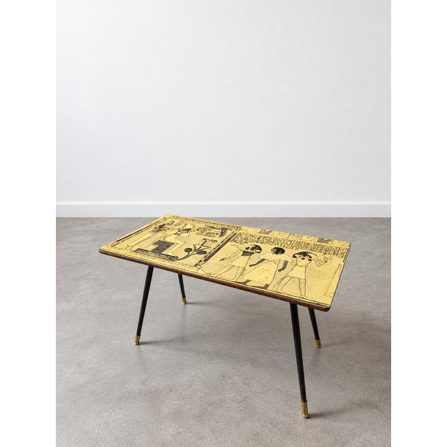 Mid-Century Modern Italian Coffee Table with Egyptian Decor, 1950s For Sale - Image 10 of 10