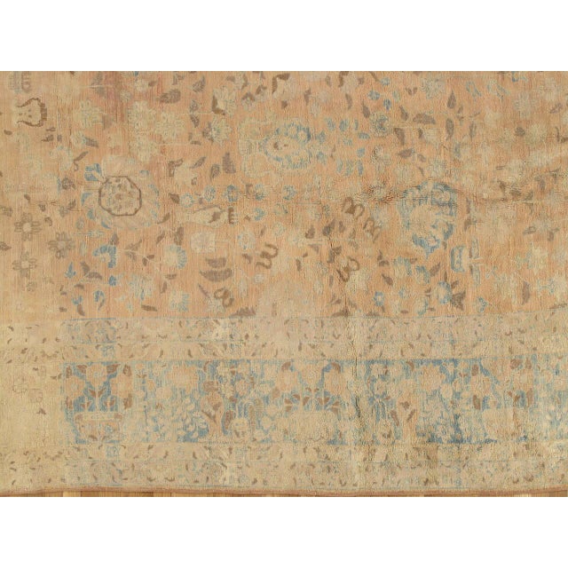 Antique Tabriz Carpet, Handmade Persian Rug in Floral Gold, Light Blue, Taupe For Sale - Image 11 of 18