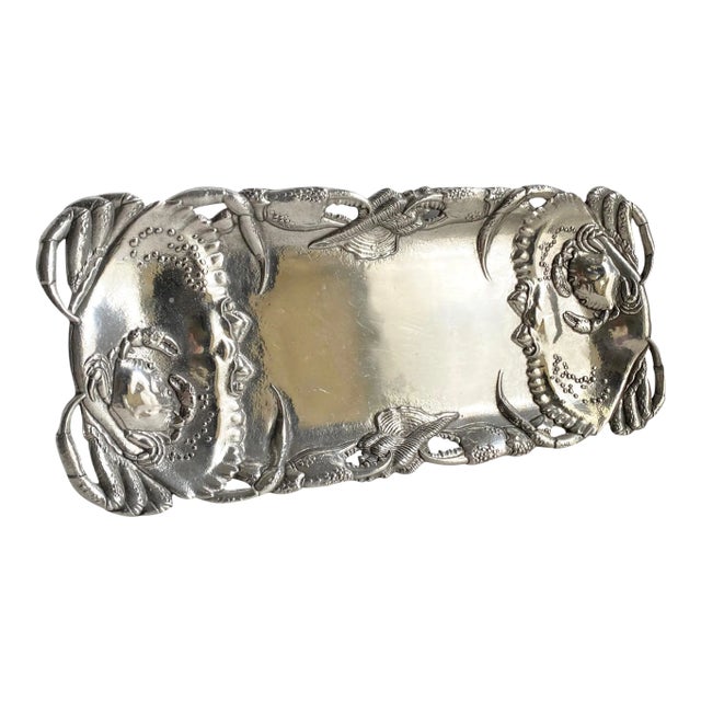 Vintage Arthur Court Crab Seafood Tray Aluminum Dish For Sale