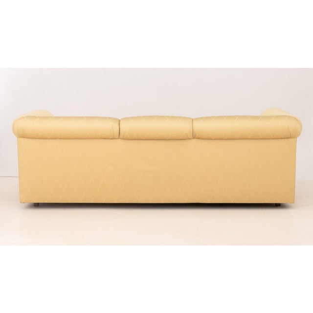 Wood Modern Golden Silk Blend Upholstered Sofa For Sale - Image 7 of 7