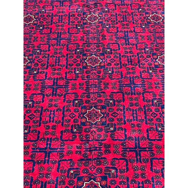 Afghan Turkmen Wool Rug 6’7” X 9’8” For Sale - Image 4 of 6