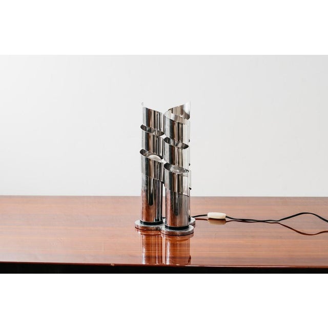 Chromed Steel Spiral Table Lamp, 1970s For Sale - Image 6 of 17