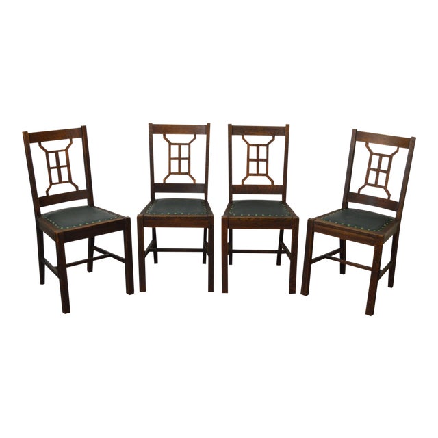 Antique Mission Style Michigan Chair Co. Dining Chairs Set of 4