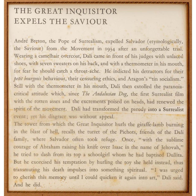 Salvador Dali "The Grand Inquisitor ..." Etching For Sale - Image 9 of 9