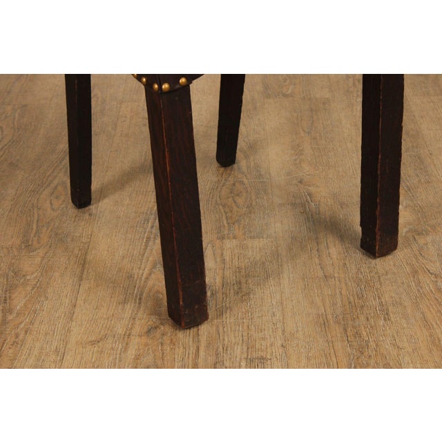 Michigan Chair Co. Antique Oak Arts & Crafts Hall Chair For Sale - Image 10 of 12