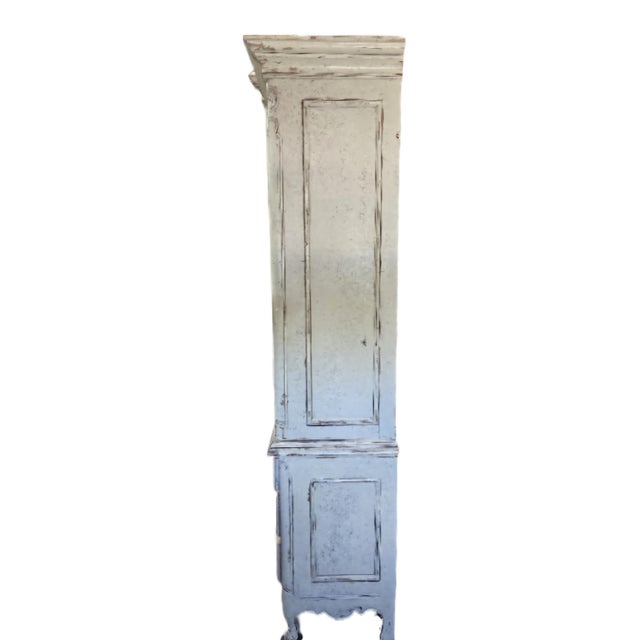 Habersham Grand European Style Distressed Cassic White Hutch, Attributed For Sale - Image 13 of 17