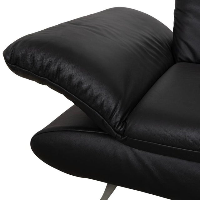 Animal Skin Rossini 2-Seater Sofa in Black Leather from Koinor For Sale - Image 7 of 15