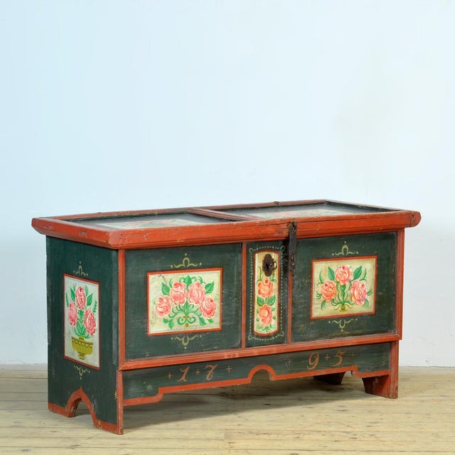 Folk Art Bridal Chest, 1795 For Sale - Image 3 of 16