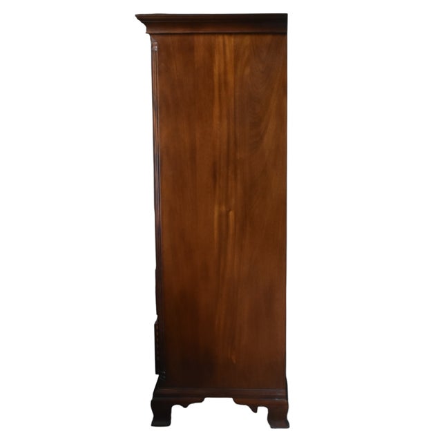 Stickley Leopold Stickley 10 Drawer Chippendale Style Highboy Dresser With Brass Hardware For Sale - Image 4 of 6