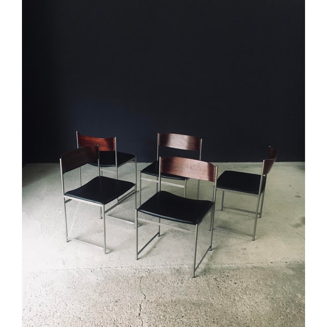Pastoe Mid-Century Modern SM08 Dining Chair Set by Cees Braakman for Ums Pastoe, Netherlands, 1960s, Set of 5 For Sale - Image 4 of 18
