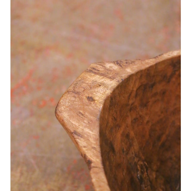 Late 19th Century 19th Century French Hand-Carved Elm Dough Bowl With Handles For Sale - Image 5 of 7