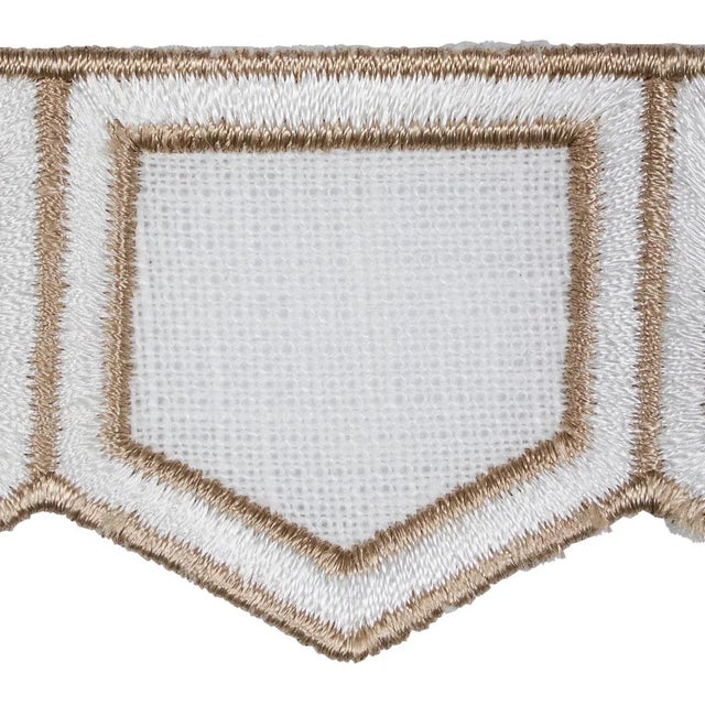 Mid-Century Modern Sample - Schumacher X David Kaihoi Honeycomb Trim in Ivory For Sale - Image 3 of 5