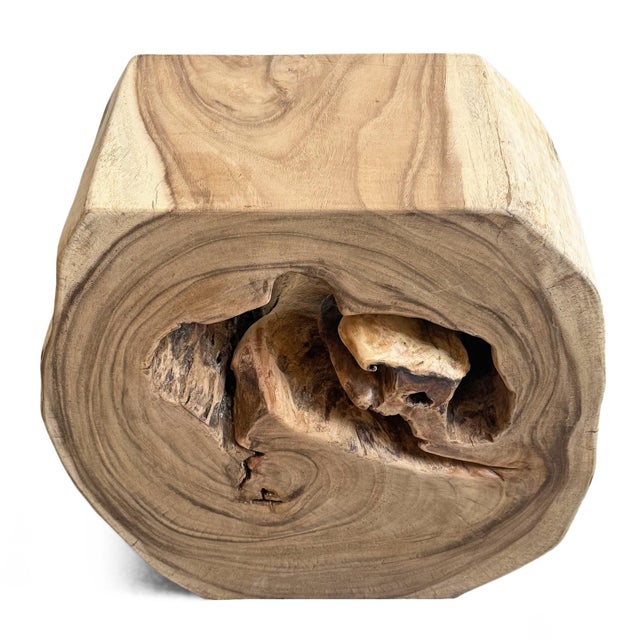 Vintage Organic Monkey Pod Wood Side Table / Console For Sale In Los Angeles - Image 6 of 6