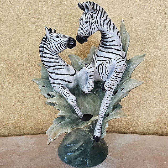 Ceramic Franz Collection Jungle Beauties Safari Zebra Sculptural Porcelain Vase Fz00379 For Sale - Image 7 of 18
