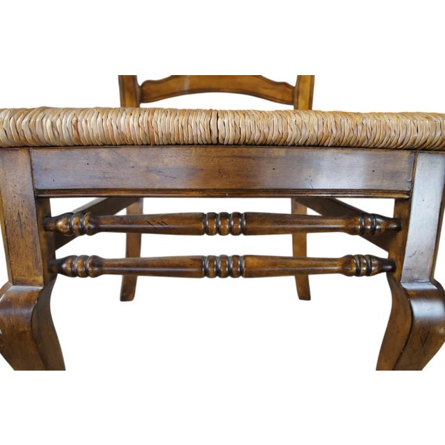 Ballard Designs Ballard Design 'Avignon' French Country Dining Chairs Set of 6 - Birch Wood and Rush Seats - Early 21st Century For Sale - Image 4 of 4