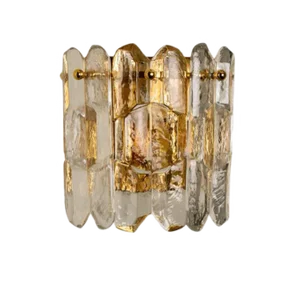 Palazzo Wall Light in Gilt Brass and Glass by J. T. Kalmar