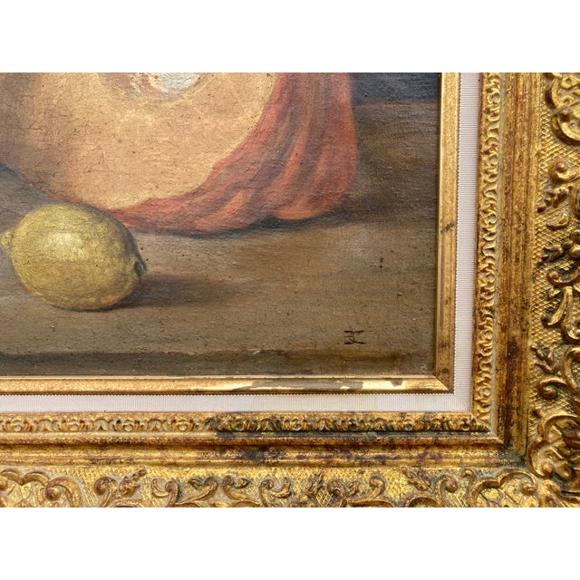1940s French School Artist, Still Life with Pumpkin and Pitcher, Oil on Canvas, Framed For Sale - Image 5 of 11
