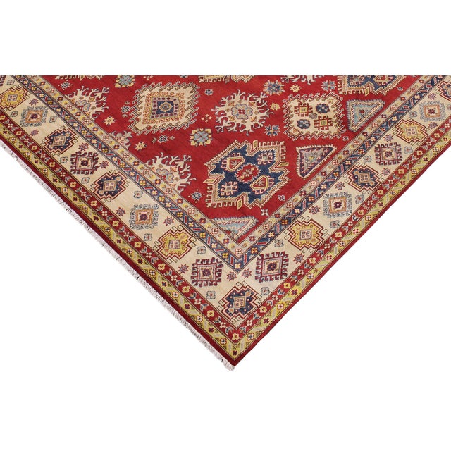 Southwestern Kazak Red/Beige Wool Rug - 9'0''x12'1'' For Sale - Image 4 of 10