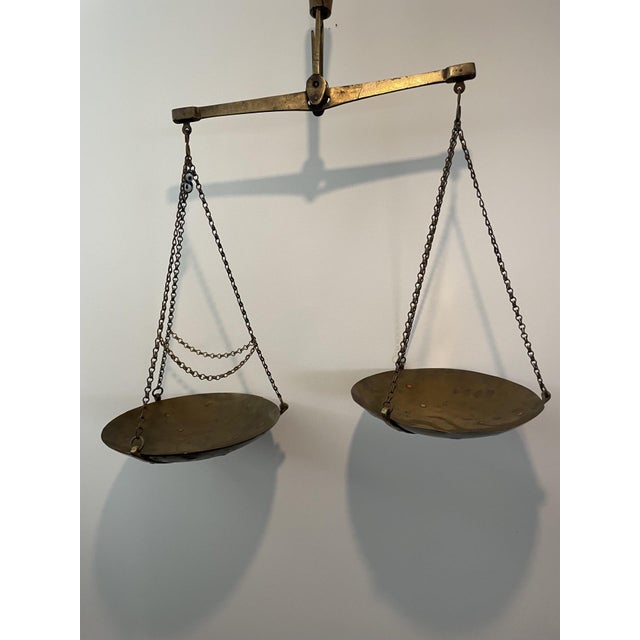 A magnificent and functionally intact antique merchant's equal-arm balance scale, originating from an Ottoman Empire...