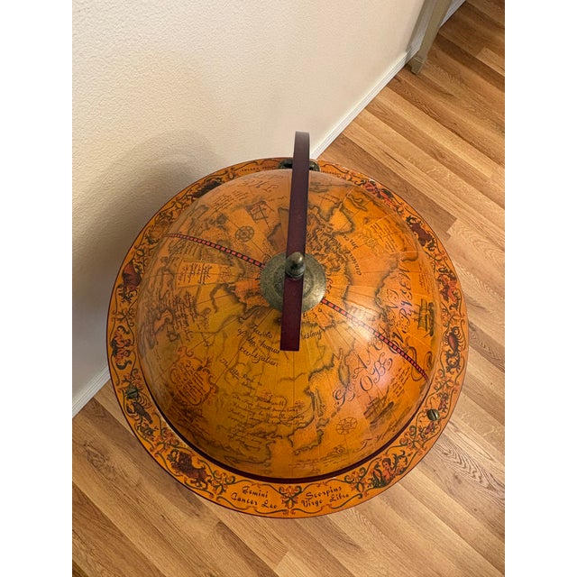 Vintage Globe Liquor Cart on Wheels For Sale - Image 4 of 6