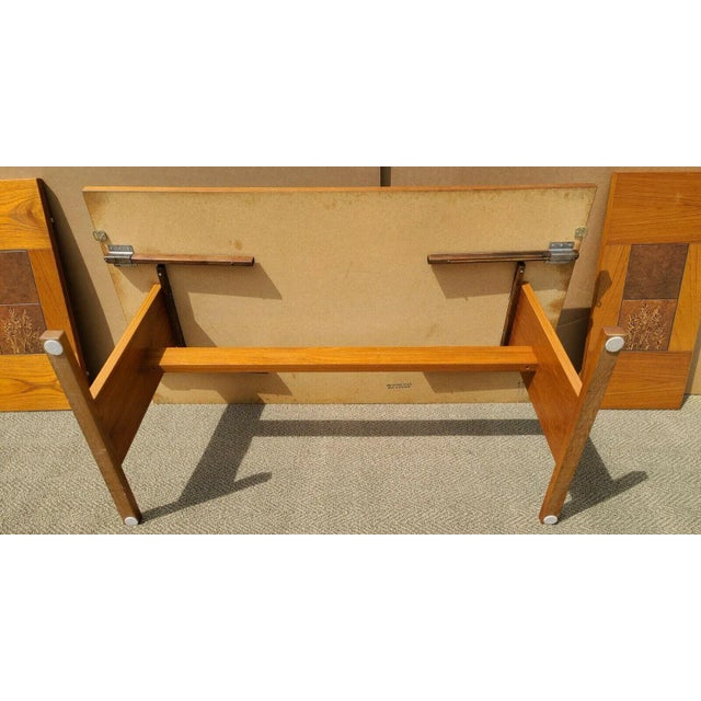 1970s Vintage Mid-Century Modern Gangso Mobler Teak & Botanical Tile Drop Leaf Dining Table For Sale - Image 5 of 13
