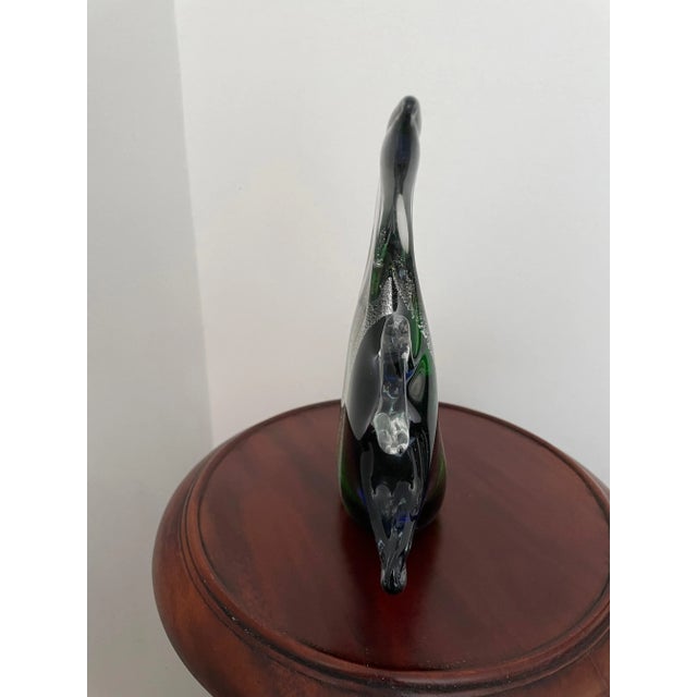 Glass VTG Hand Blown Murano Style Glass Large Colorful Striped Fish Figurine Sculpture For Sale - Image 7 of 8
