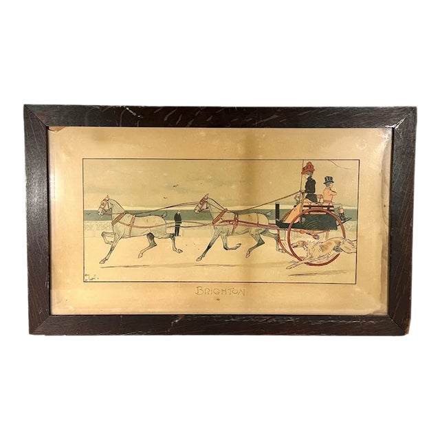 Cecil Aldin Framed Lithograph Titled, 'Brighton' c.1900 For Sale