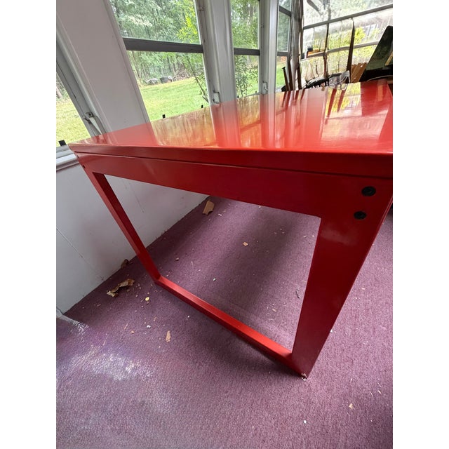 Vintage Dining Table With Extender Leaf Circa 1970s After Baughmann Style For Sale - Image 18 of 18