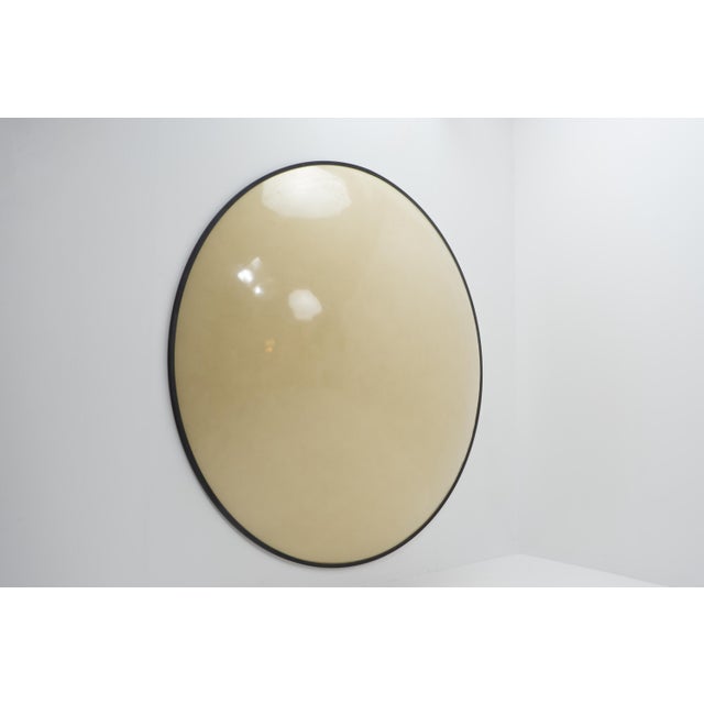 Postmodern Postmodern Glassfibre Moon Wall Lamp with Metal Edge, Switzerland, 1990s For Sale - Image 3 of 11