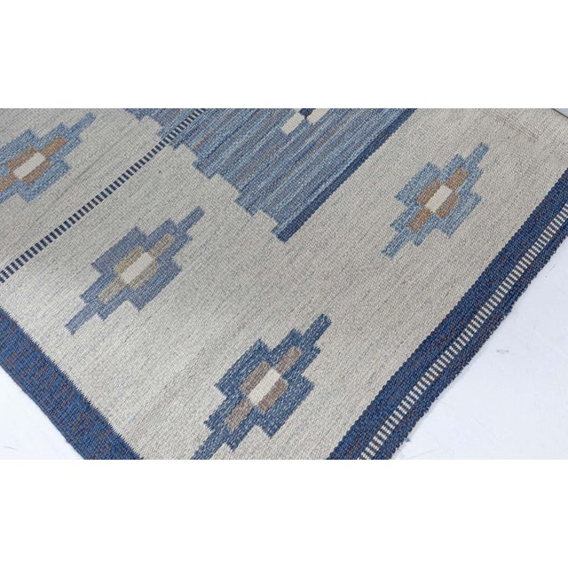 Textile Doris Leslie Blau Vintage Swedish Flat-Weave Rug by Erik Lundberg For Sale - Image 7 of 8