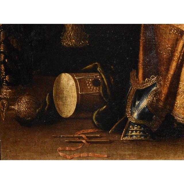 Francesco Noletti Detto Il Maltese, Still Life with Armor, 1640, Oil on Canvas, Framed For Sale - Image 9 of 16