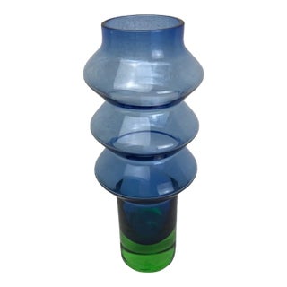 Mid-Century Swedish Cased Glass Hooped Vase by Bo Borgström for Åseda For Sale