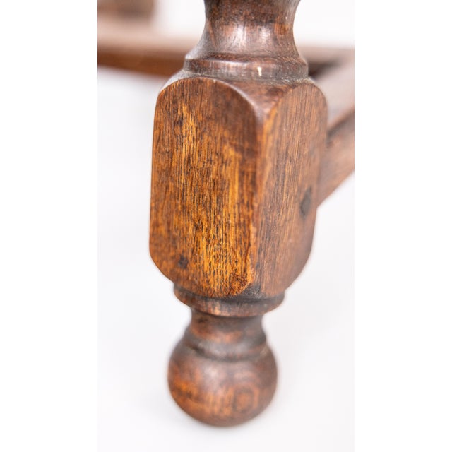 Antique 19th Century English Oak Joint Stools Side Tables - A Pair For Sale - Image 10 of 12