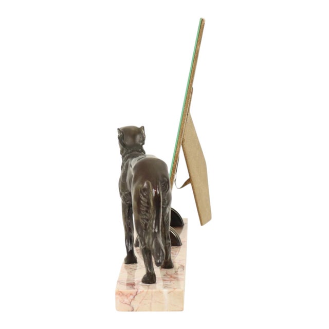 Large Art Deco Marble Photo Frame with Greyhound, 1930s For Sale - Image 11 of 17