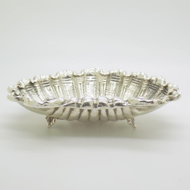 Vintage Italian Genuine Silver 800 Shell Shaped Trinket Tray, 1970s For Sale - Image 10 of 14