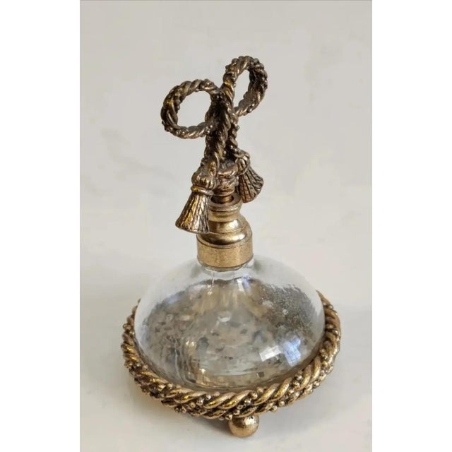 Hollywood Regency Vintage Hollywood Regency Ormolu Rope Tassel Perfume Bottle For Sale - Image 3 of 12