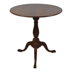 Biggs Kittinger Queen Anne Style Mahogany Tilt Top Table Williamsburg Style