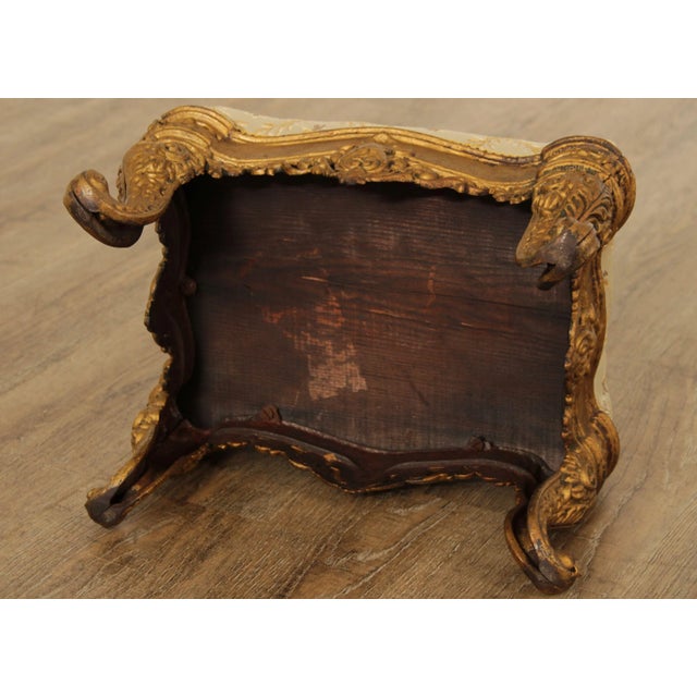 Antique Victorian Cast Iron Gilt Rococo Style Footstool For Sale - Image 12 of 13